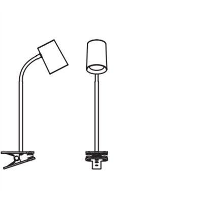 Office Line Desk Trapezium Clip GU10 White