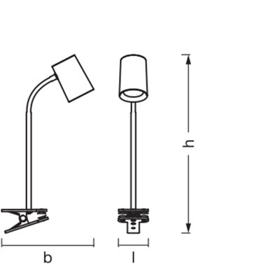 Office Line Desk Trapezium Clip GU10 Black