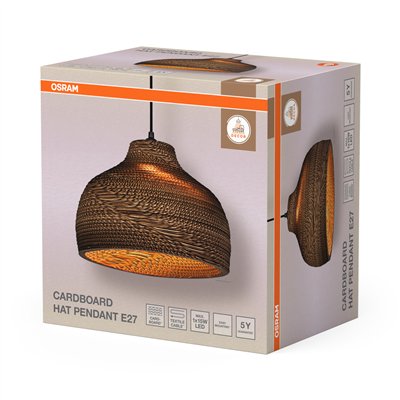 Decor Cardboard Hat Pendant E27 Brown