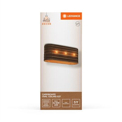 Decor Cardboard Oval Ceiling 3XE27 Brown