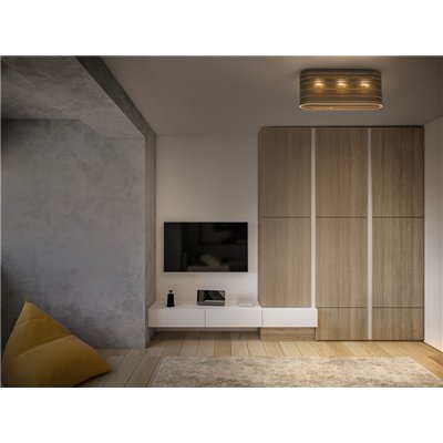 Decor Cardboard Oval Ceiling 3XE27 Brown