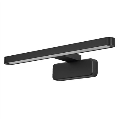 Orbis Disc Bar Bathroom Mirror 400mm Black Click-CCT IP44
