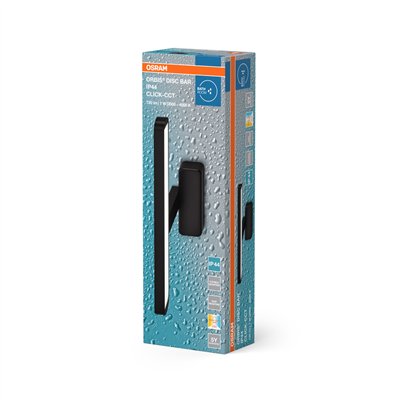 Orbis Disc Bar Bathroom Mirror 400mm Black Click-CCT IP44