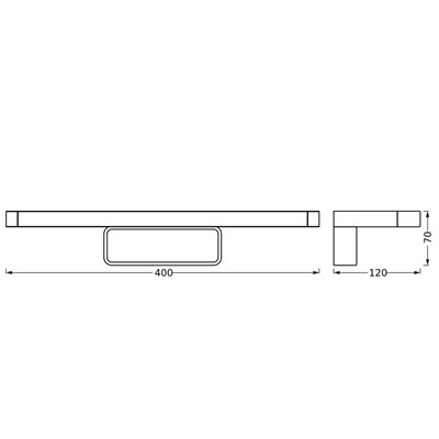 Orbis Disc Bar Bathroom Mirror 400mm Black Click-CCT IP44