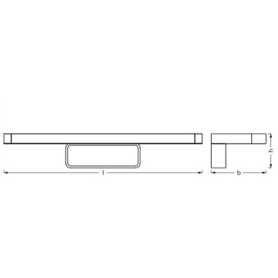 Orbis Disc Bar Bathroom Mirror 400mm Black Click-CCT IP44