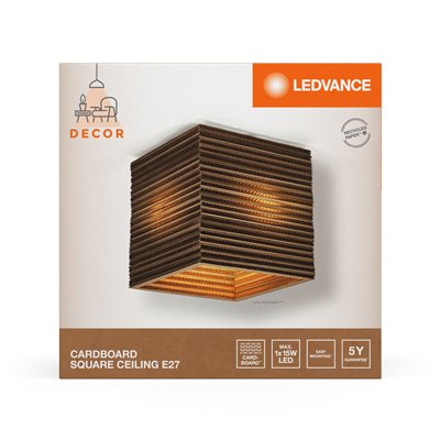 Decor Cardboard Square Ceiling E27 Brown