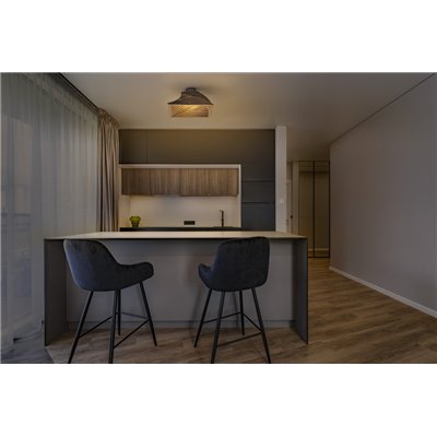 Decor Cardboard Square Ceiling Turn E27 Brown