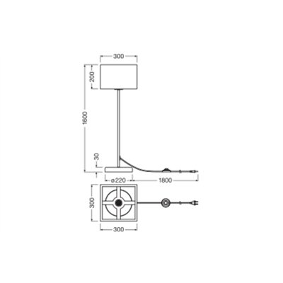 Decor Cardboard Square Floor E27 Brown