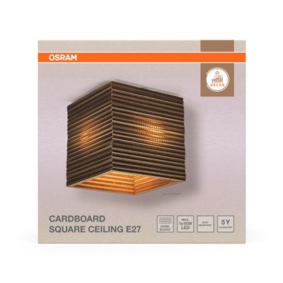 Decor Cardboard Square Ceiling E27 Brown