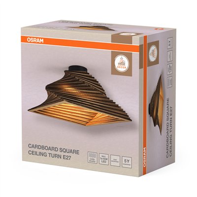 Decor Cardboard Square Ceiling Turn E27 Brown