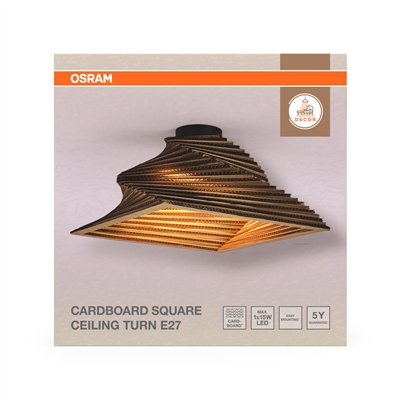 Decor Cardboard Square Ceiling Turn E27 Brown