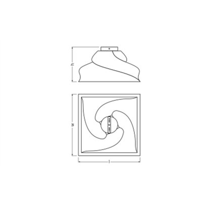 Decor Cardboard Square Ceiling Turn E27 Brown