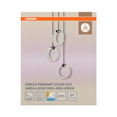 Decor Circle 3XPendant PL 20W Click CCT Black