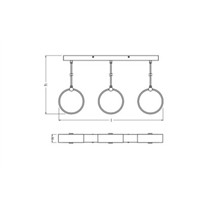 Decor Circle 3XPendant LN 20W Click CCT Black