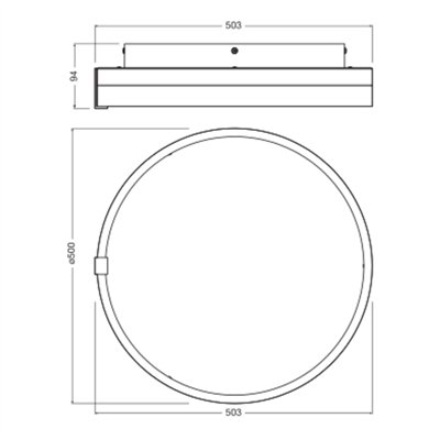 Decor Circle Ceiling 500 32W CLICKCCT Black