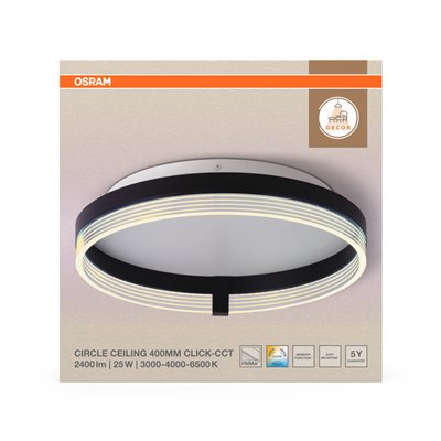 Decor Circle Ceiling 400 25W CLICKCCT Black
