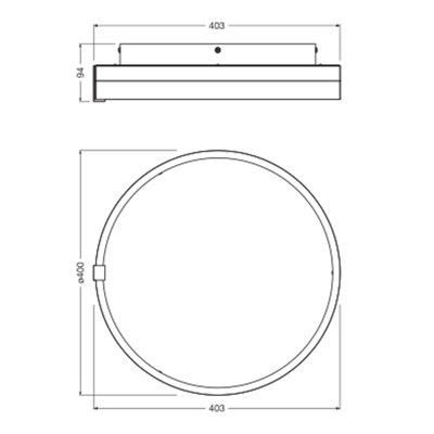 Decor Circle Ceiling 400 25W CLICKCCT Black