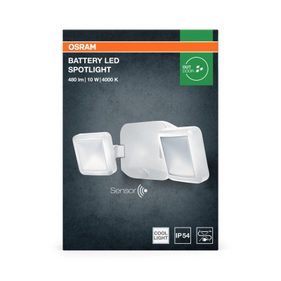 Battery LED Spotlight Double 10W 4000K IP54 White