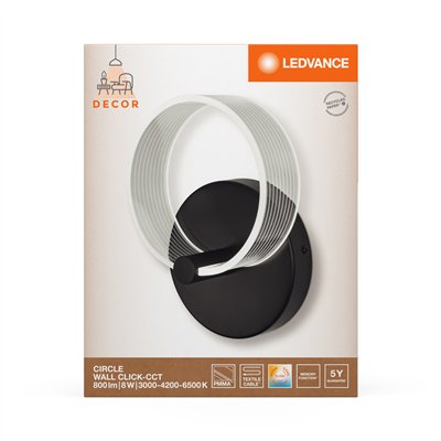 Decor Circle Wall 8W Click CCT Black
