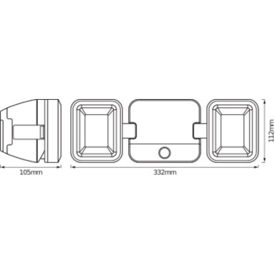 Battery LED Spotlight Double 10W 4000K IP54 White