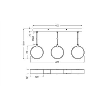 Decor Circle 3XPendant LN 20W Click CCT Black