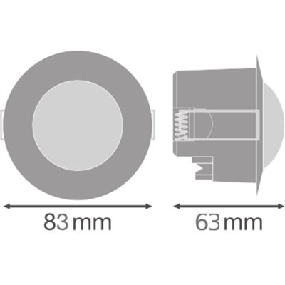 SENSOR CEILING FLUSH IP20 360DEG IP20 WT