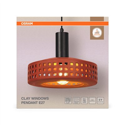Decor Clay Windows Pendant 1XE27 Brown