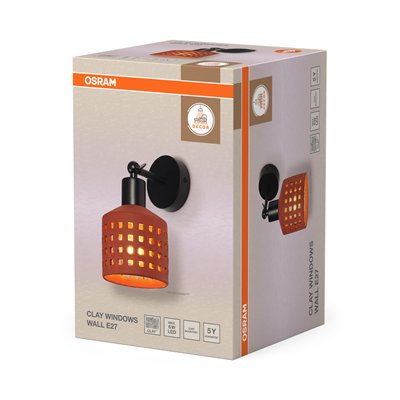 Decor Clay Windows Wall 1XE27 Brown