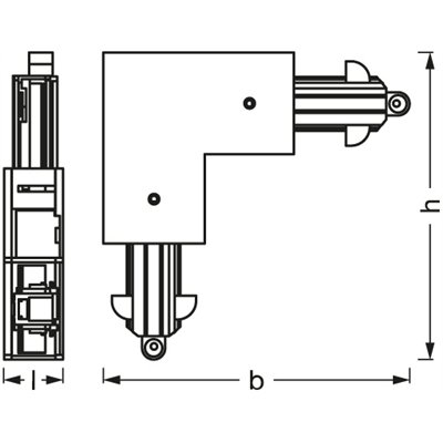 Tracklight accessories Corner Connector Black