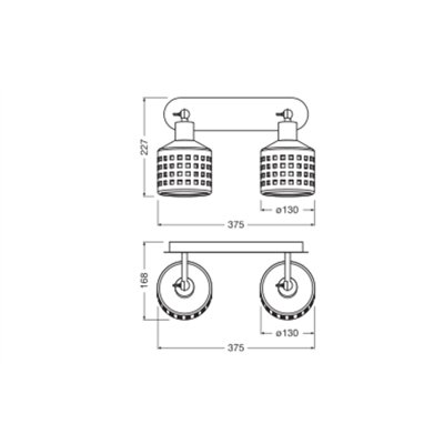Decor Clay Windows Wall 2XE27 Brown