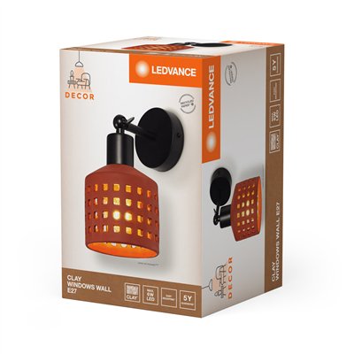 Decor Clay Windows Wall 1XE27 Brown