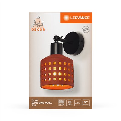 Decor Clay Windows Wall 1XE27 Brown