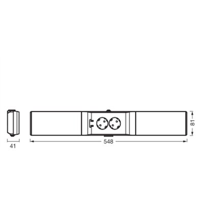 UNDERCABINET SOCKET FRAMELESS 830 DIM USB White Kit