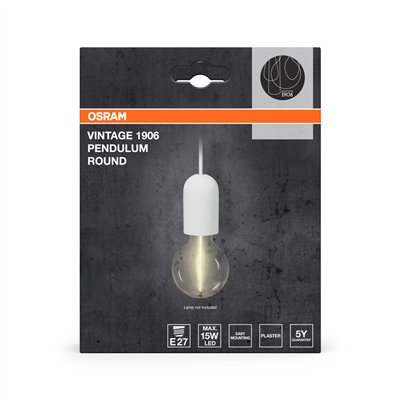 Vintage 1906 PenduLum Round Plaster White