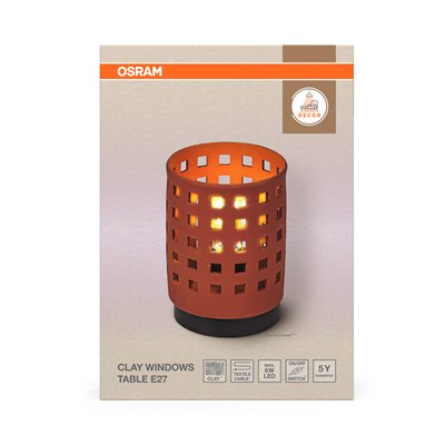 Decor Clay Windows Table 1XE27 Brown