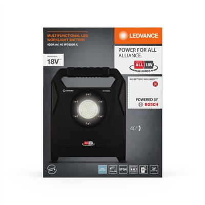 WORKLIGHT BATTERY 18V POWER FOR ALL ALLIANCE 45W 840 DIM Powerbank Black