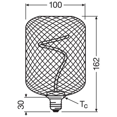 DECOR SPIRAL FILAMENT LAMP IN METAL HOUSING 3.5W 818 E27
