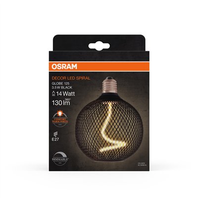 DECOR SPIRAL FILAMENT LAMP IN METAL HOUSING 3.5W 818 E27