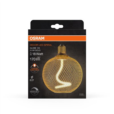 DECOR SPIRAL FILAMENT LAMP IN METAL HOUSING 3.5W 818 E27