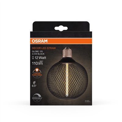 DECOR STRAW FILAMENT LAMP IN METAL HOUSING 3.5W 818 E27