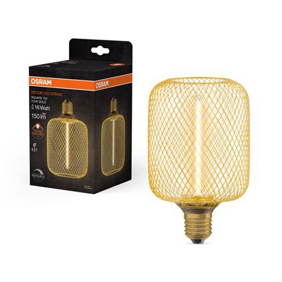 DECOR STRAW FILAMENT LAMP IN METAL HOUSING 3.5W 818 E27