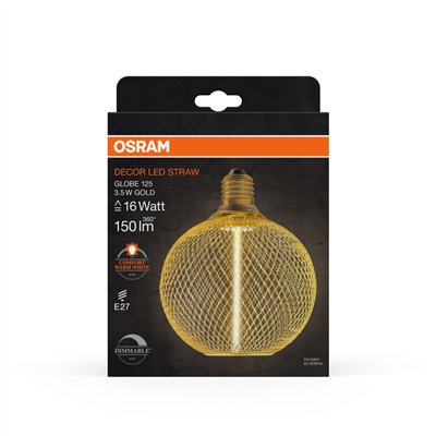 DECOR STRAW FILAMENT LAMP IN METAL HOUSING 3.5W 818 E27