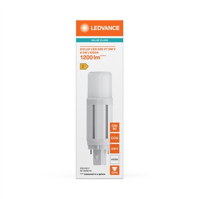 DULUX LED D VT EM & AC MAINS V 9.5W 840 G24D