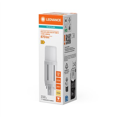 DULUX LED D VT EM & AC MAINS V 7.5W 830 G24D