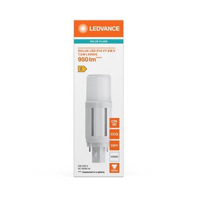 DULUX LED D VT EM & AC MAINS V 7.5W 840 G24D