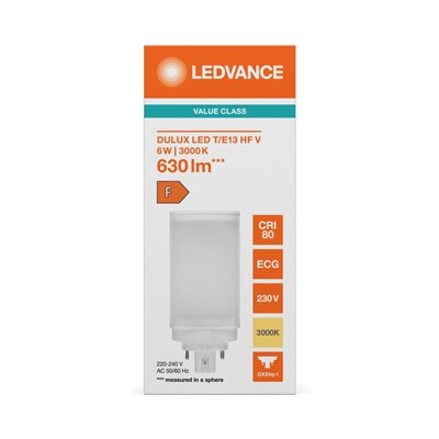 DULUX LED T/E HF & AC MAINS V 6W 830 GX24Q-1