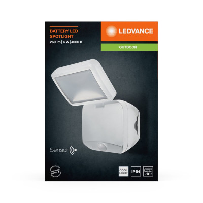 Battery LED Spotlight Single 4W 4000K IP54 White