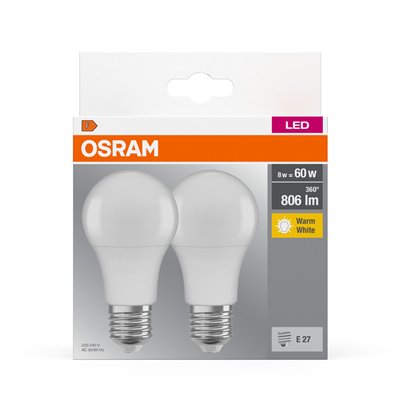 LED BASE CLASSIC A 8W 827 Frosted E27