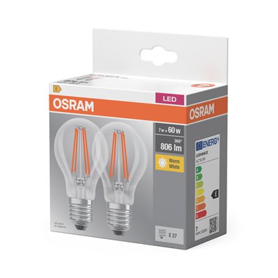 LED BASE CLASSIC A 7W 827 Clear E27