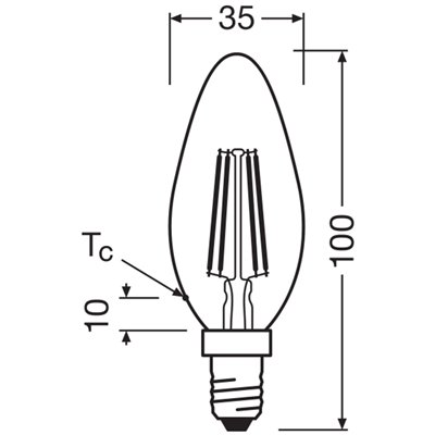 LED BASE CLASSIC B 4W 827 Clear E14